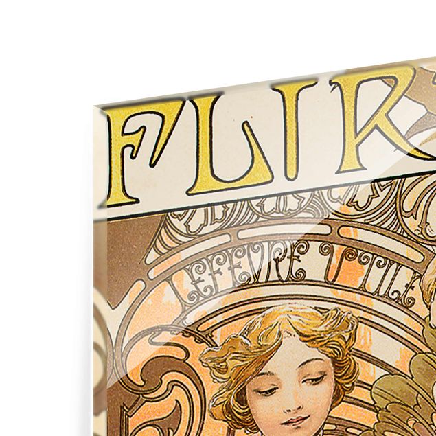 Quadros retratos Alfons Mucha - Advertising Poster For Flirt Biscuits