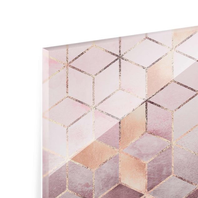 Quadros de Elisabeth Fredriksson Pink Grey Golden Geometry