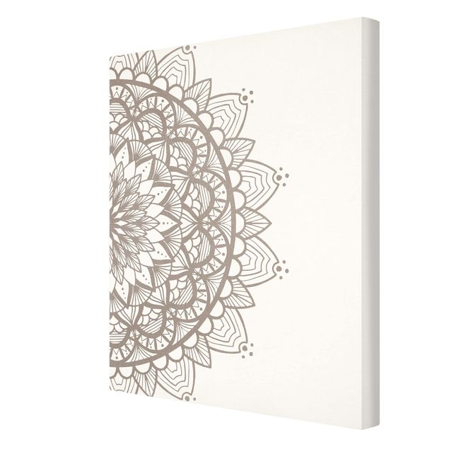Telas decorativas Mandala Illustration Shabby Beige White