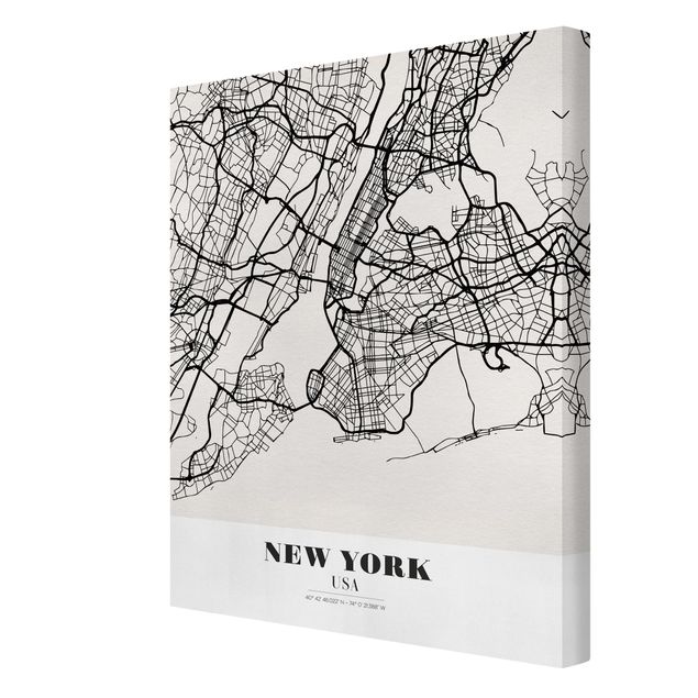 Telas decorativas mapas New York City Map - Classic