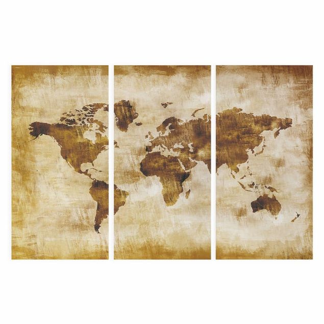 Quadros em marrom Map of the world