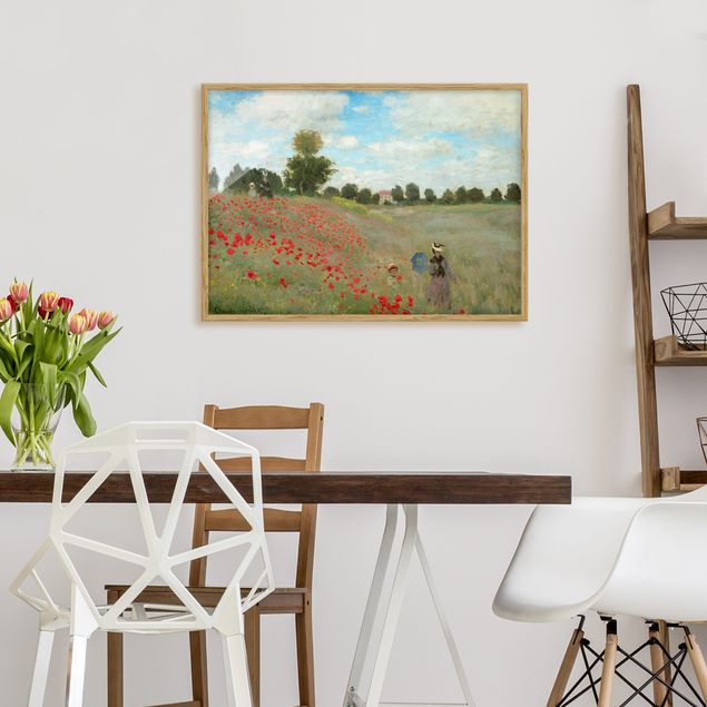 Quadros movimento artístico Impressionismo Claude Monet - Poppy Field Near Argenteuil
