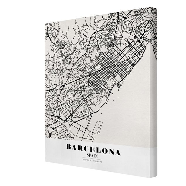 Quadros decorativos Barcelona City Map - Classic