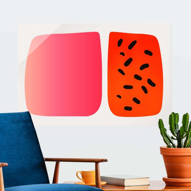 decoraçao cozinha Abstract Shapes - Melon And Pink