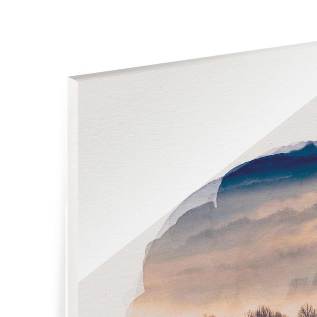 quadros para parede WaterColours - Mist At Sunset