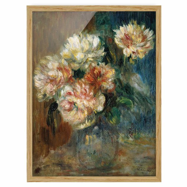 Quadros com moldura flores Auguste Renoir - Vase of Peonies