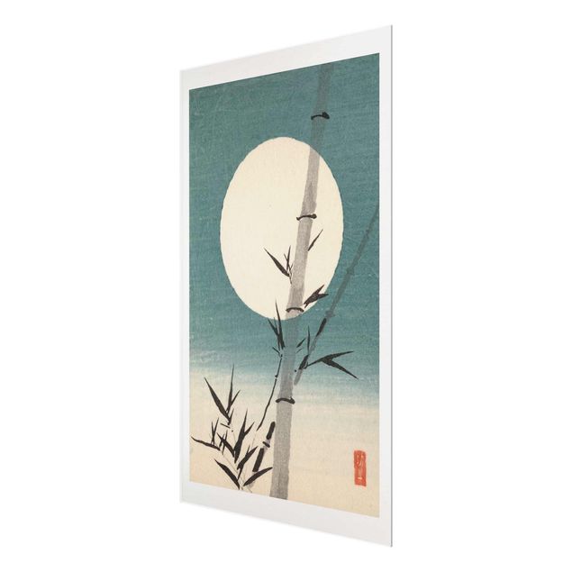 Quadros retro Japanese Drawing Bamboo And Moon