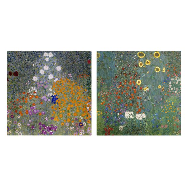 Quadros florais Gustav Klimt - The Green Garden