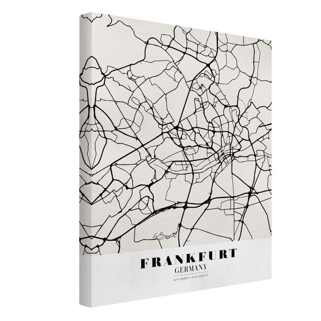 quadro mapa do mundo Frankfurt City City Map - Classical