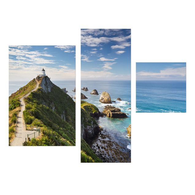 quadro com paisagens Nugget Point Lighthouse And Sea New Zealand