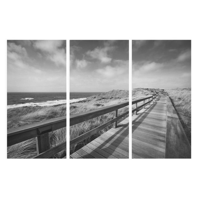 Telas decorativas em preto e branco Stroll At The North Sea ll