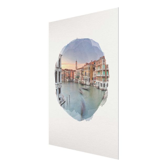 Quadros modernos WaterColours - Grand Canal View From The Rialto Bridge Venice