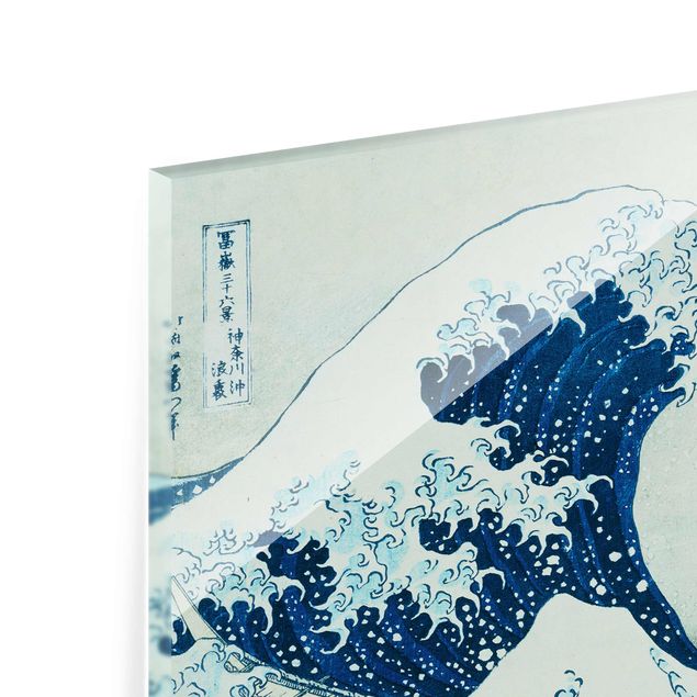 Quadros em vidro praia Katsushika Hokusai - The Great Wave At Kanagawa