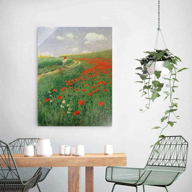 Quadros papoilas Pál Szinyei-Merse - Summer Landscape With A Blossoming Poppy