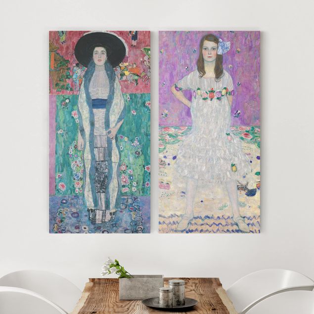 Quadros movimento artístico Art Déco Gustav Klimt - Adele Bloch-Bauer and Mada Primavesi