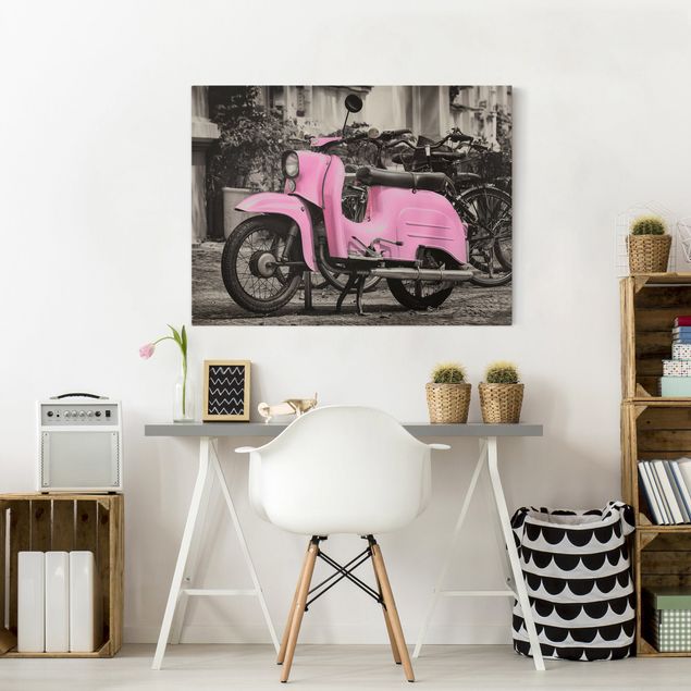 Telas decorativas réplicas de quadros famosos Pink Scooter