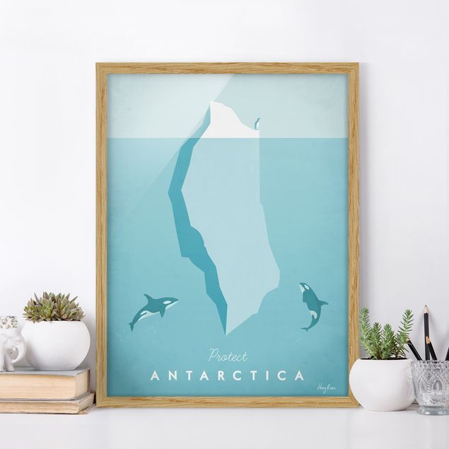 Quadros com moldura praia Travel Poster - Antarctica