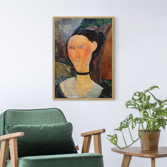 Quadros por movimento artístico Amedeo Modigliani - Woman with a velvet Neckband