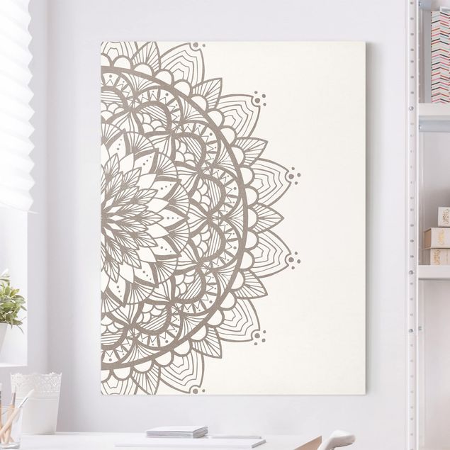 decoraçoes cozinha Mandala Illustration Shabby Beige White