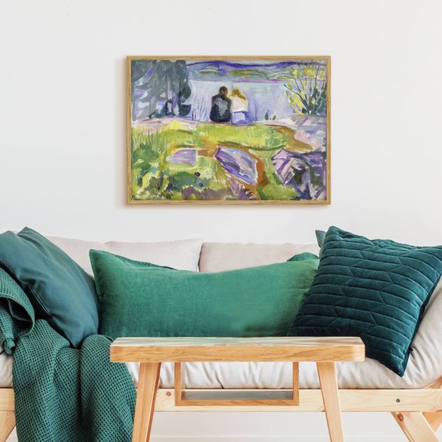 Quadros movimento artístico Pós-impressionismo Edvard Munch - Spring (Love Couple On The Shore)