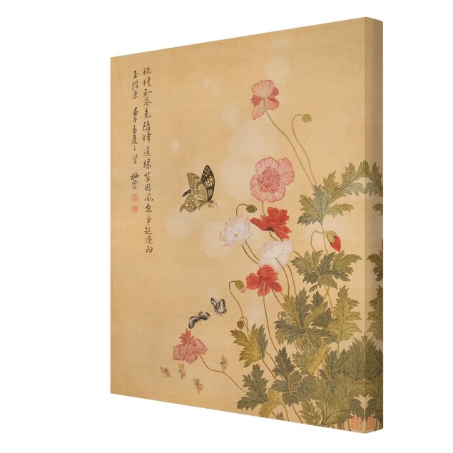 Quadros por movimento artístico Yuanyu Ma - Poppy Flower And Butterfly