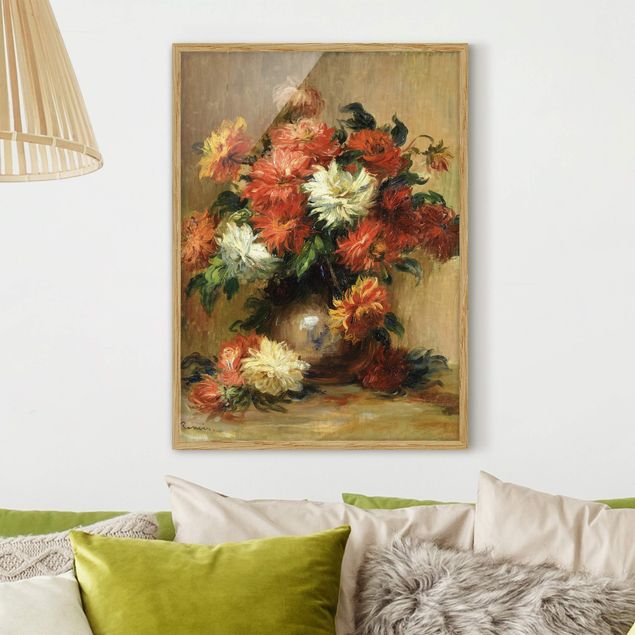 decoraçao cozinha Auguste Renoir - Still Life with Dahlias
