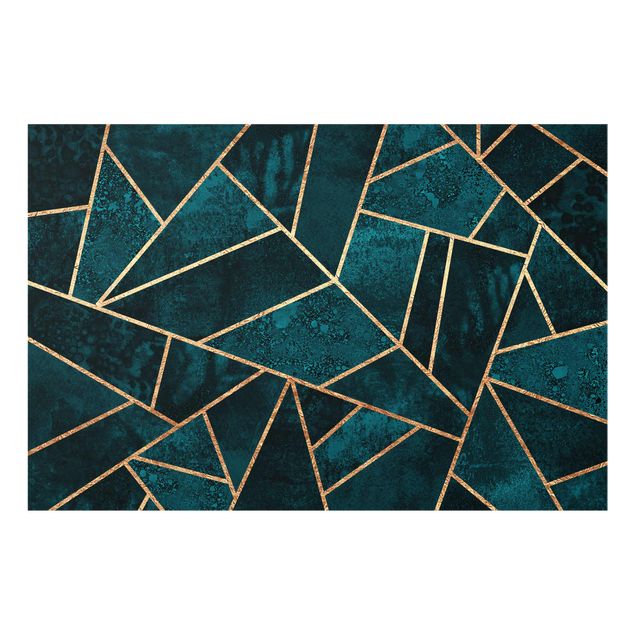 Quadros padrões Dark Turquoise With Gold