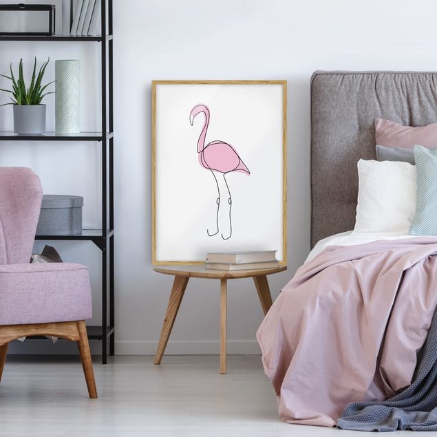 Quadros modernos Flamingo Line Art