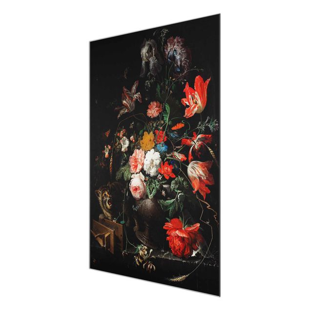quadro com flores Abraham Mignon - The Overturned Bouquet