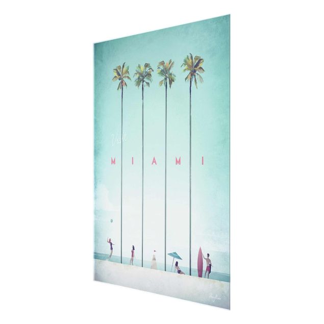 Quadros em vidro praia Travel Poster - Miami