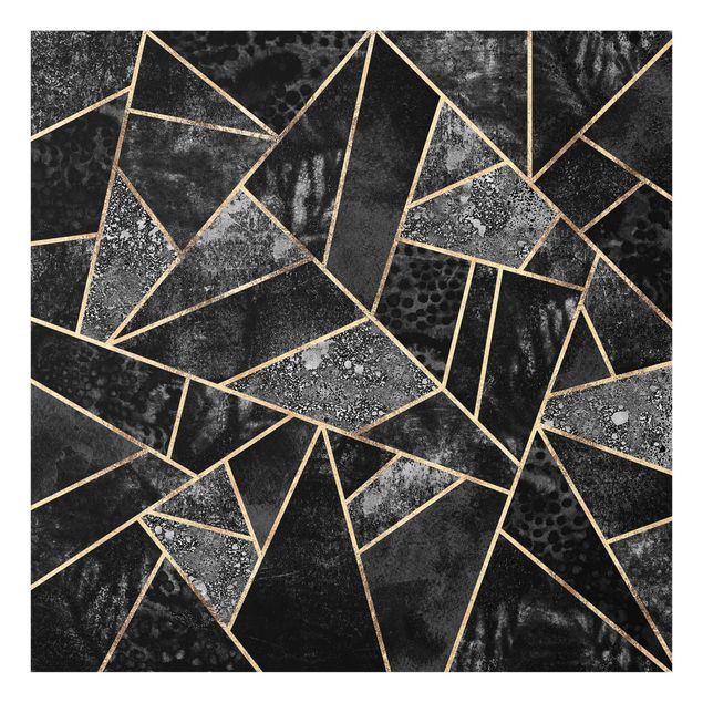 Quadros padrões Grey Triangles Gold