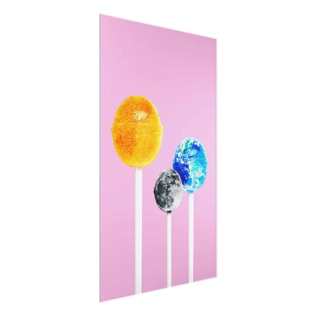 quadros decorativos para sala modernos Lollipops With Planets