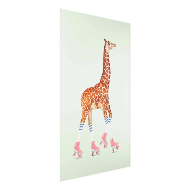 Quadros girafas Giraffe With Roller Skates