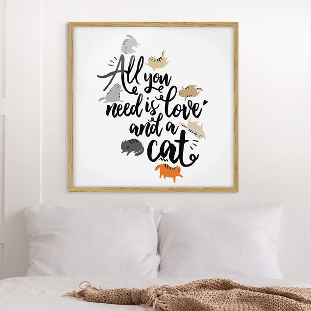 decoraçao para parede de cozinha All You Need Is Love And A Cat
