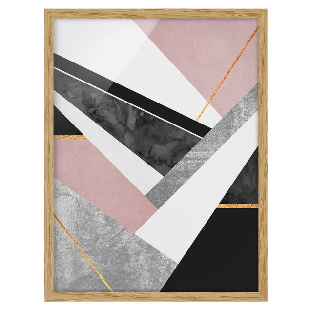 Quadros famosos Black And White Geometry With Gold