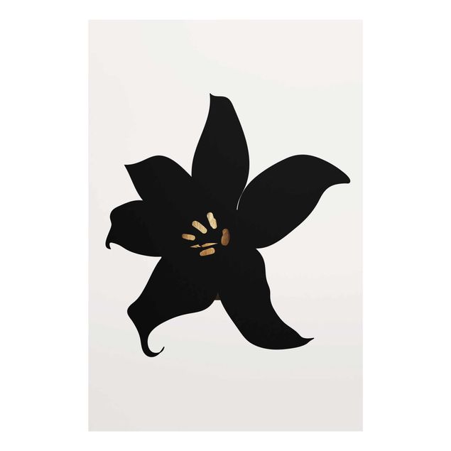 Quadros em vidro flores Graphical Plant World - Orchid Black And Gold