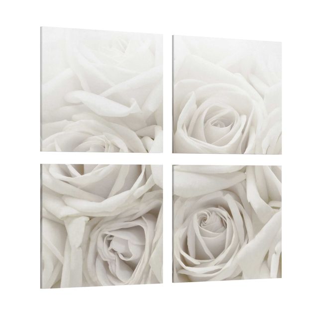 Telas decorativas flores White Roses