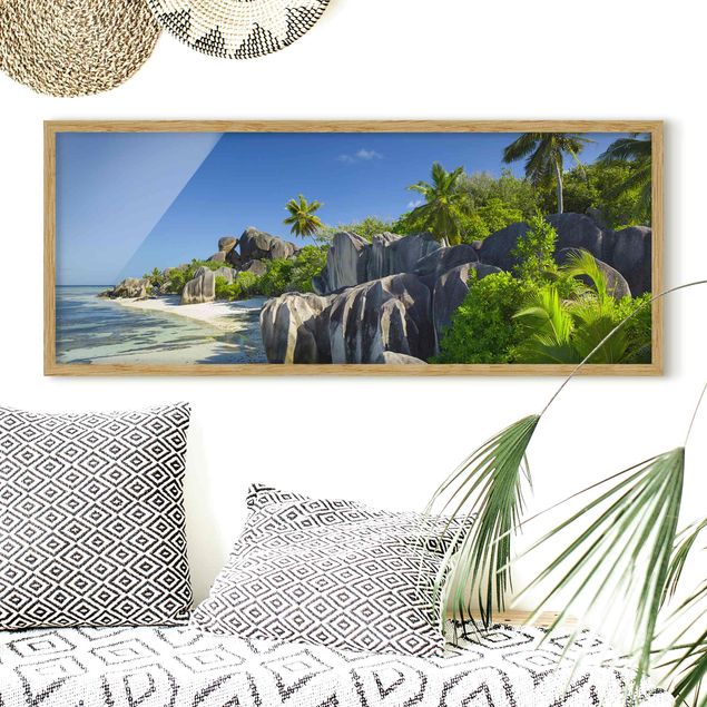 Quadros com moldura praia Dream Beach Seychelles