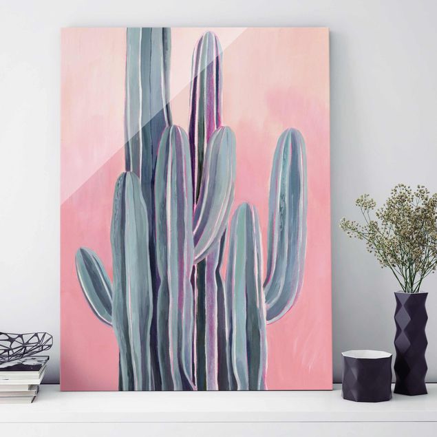 decoraçao para parede de cozinha Cactus In Licht Pink II
