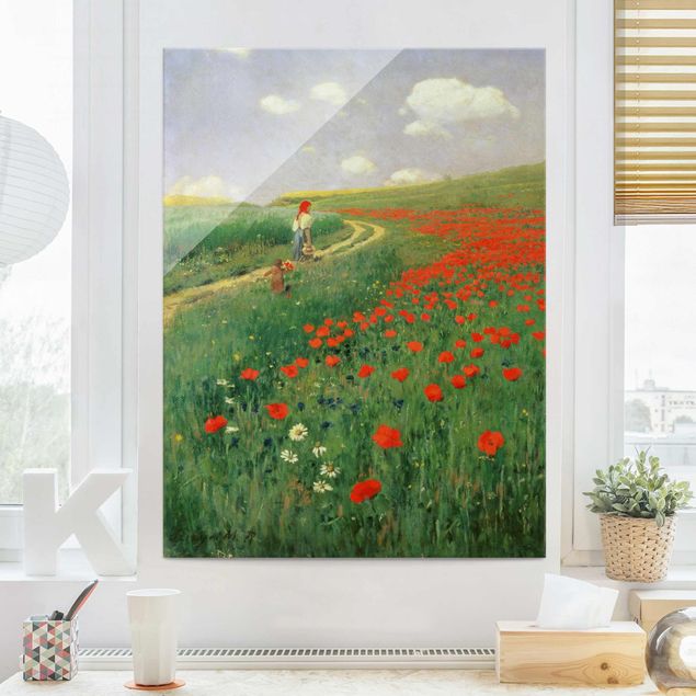 quadro com flores Pál Szinyei-Merse - Summer Landscape With A Blossoming Poppy