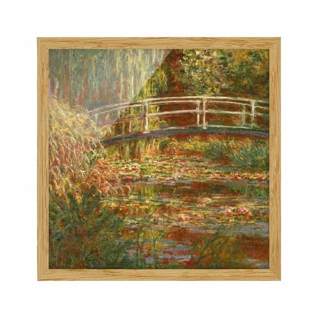 Quadros árvores Claude Monet - Waterlily Pond And Japanese Bridge (Harmony In Pink)