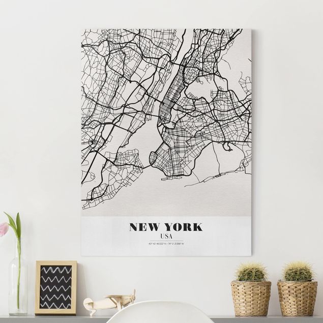 decoraçao para parede de cozinha New York City Map - Classic