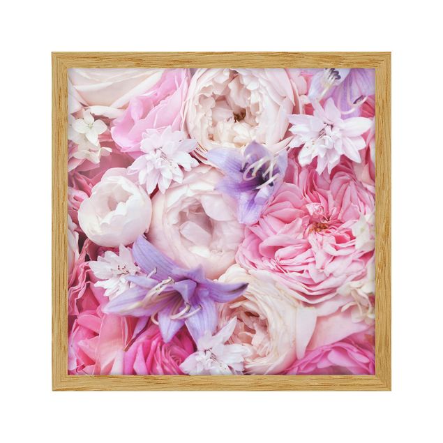quadros de flores Shabby Roses With Bluebells