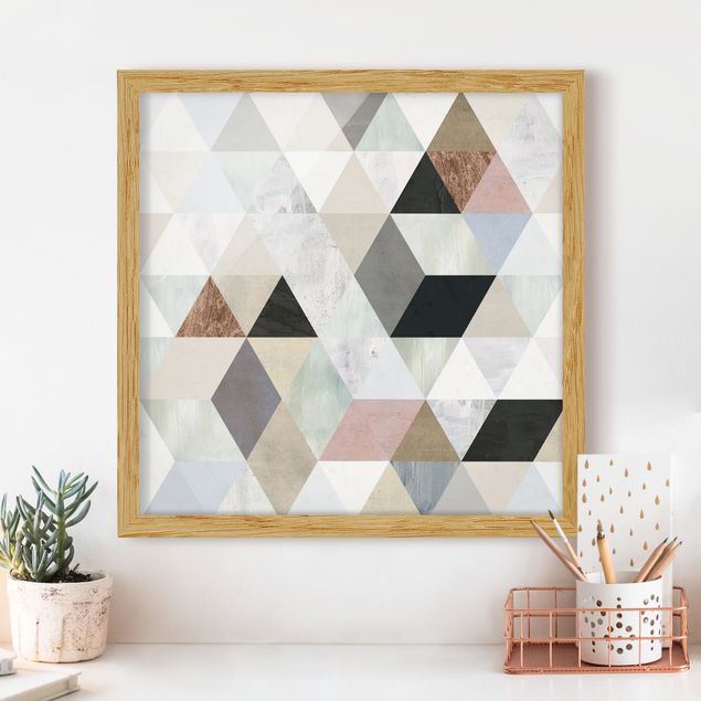 decoraçoes cozinha Watercolour Mosaic With Triangles I