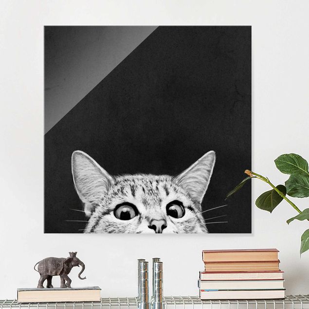 quadros em preto e branco Illustration Cat Black And White Drawing