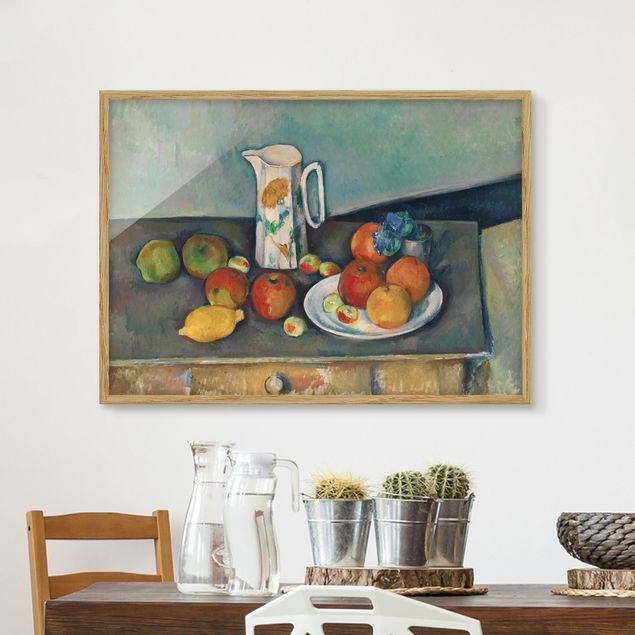 decoraçoes cozinha Paul Cézanne - Still Life With Milk Jug And Fruit