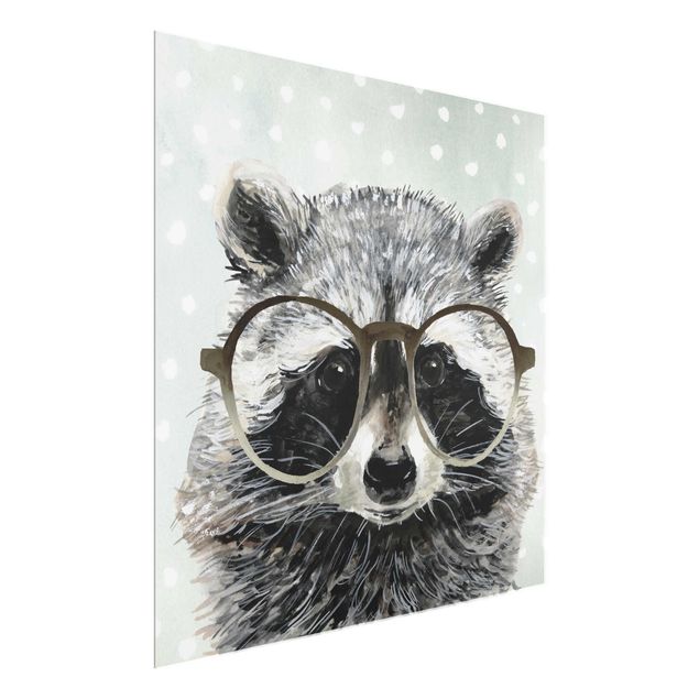 Quadros modernos Animals With Glasses - Raccoon