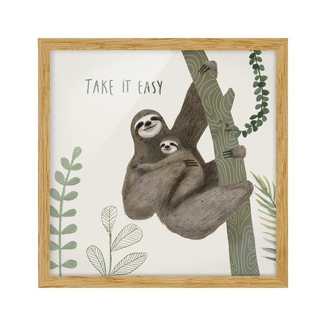 quadros com frases motivacionais Sloth Sayings - Easy