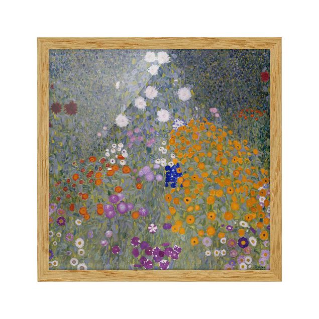 Quadros com moldura flores Gustav Klimt - Cottage Garden