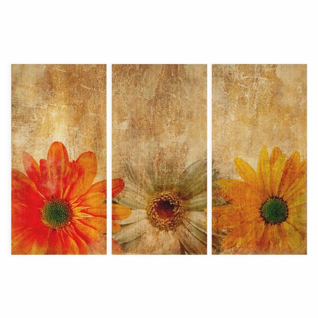 Quadros em laranja Vintage Flowermix